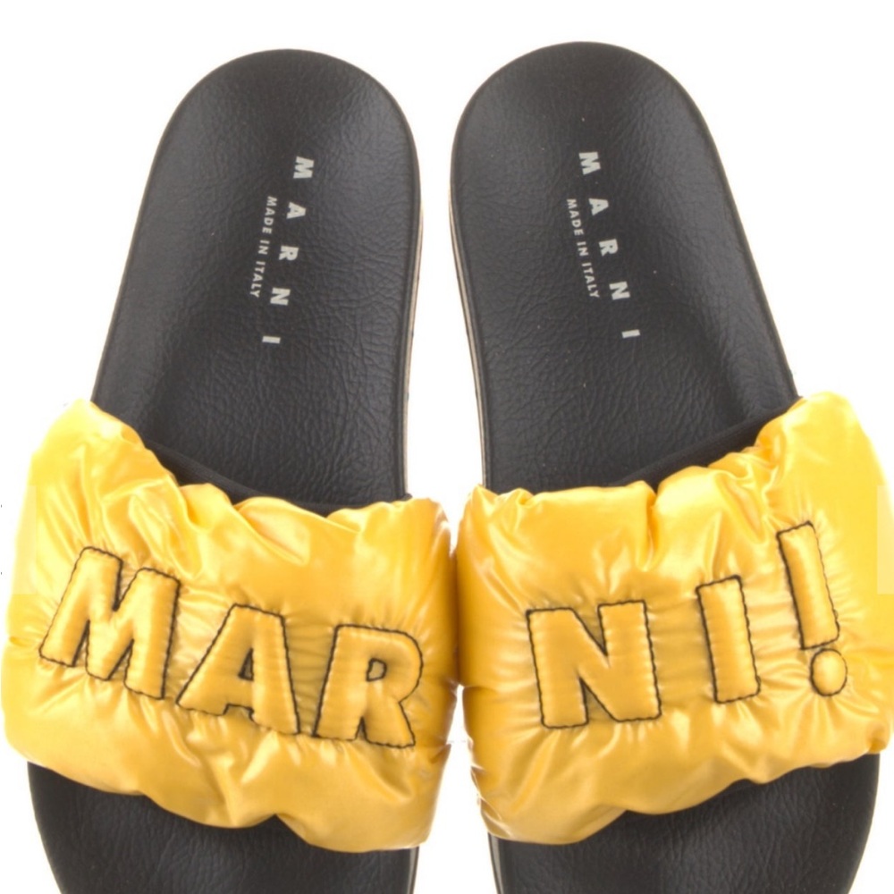 Marni Nylon Logo Slides.